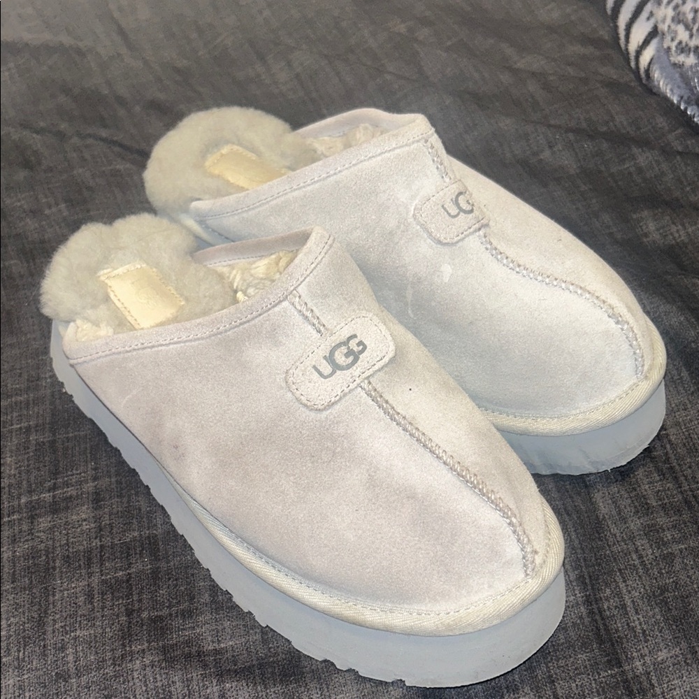 Ugg Light Gray Shearling Slippers - image 1